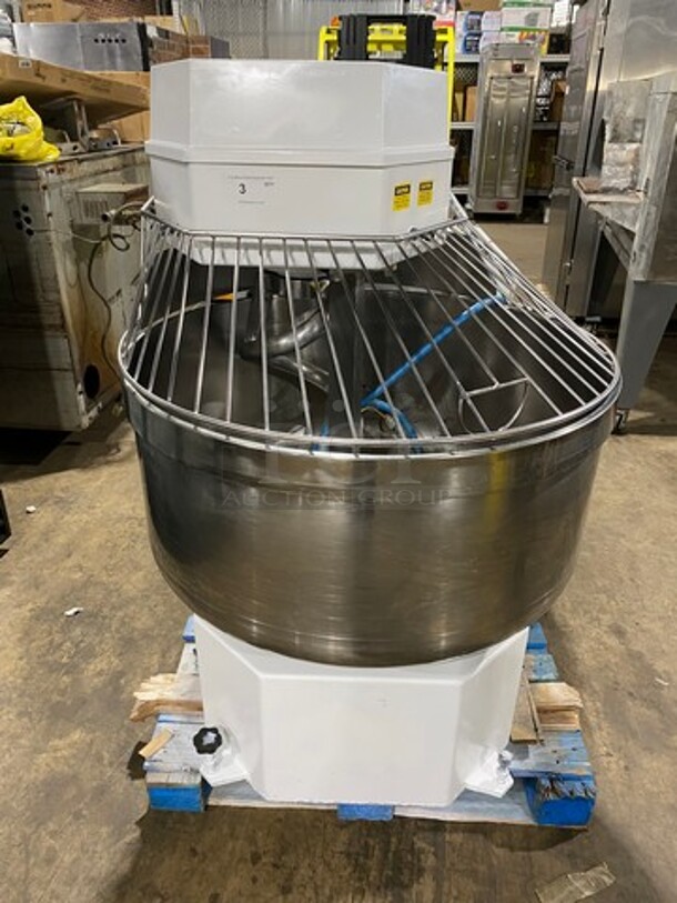 GREAT! Excalibur Commercial Floor Style Spiral Mixer! With Bowl Guard And Mixing Bowl! With Spiral Hook Attachment! Model: 200A SN: 970268 208V 3 Phase - Image 1 of 10