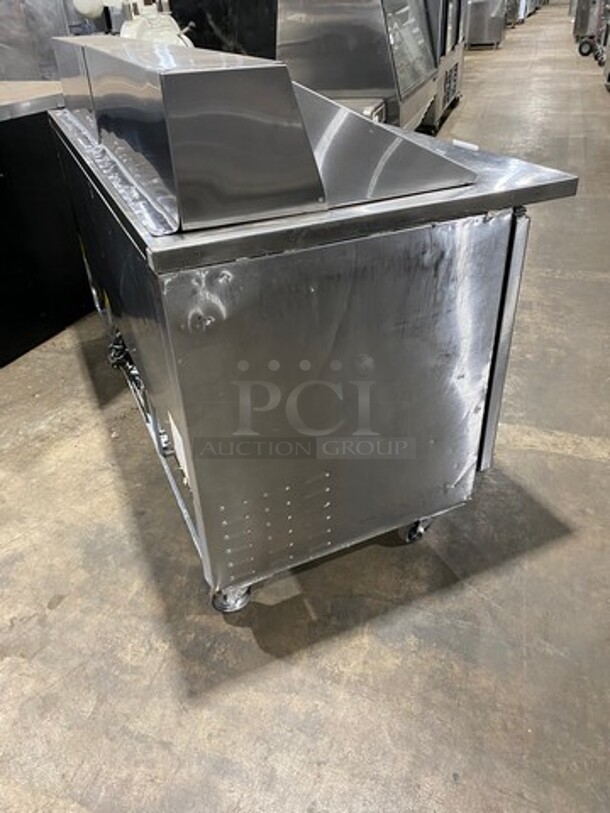 Fagor Commercial Refrigerated Sandwich Prep Table! With 3 Door Storage Space Underneath! Poly Coated Racks! All Stainless Steel! On Casters! Model: FMT7230 SN: 08090076M 120V 60HZ 1 Phase - Image 3 of 8