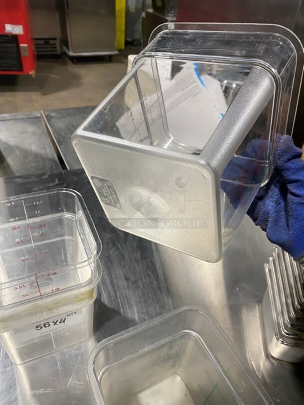 Cambro 4QT Translucent Square Polypropylene Square Food Storage Containers! 4x Your Bid! - Image 8 of 9