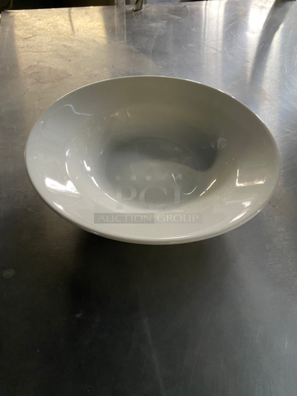 Vertex 9" White Ceramic Bowls! 4x Your Bid! Includes Black Poly Crates! - Image 3 of 7