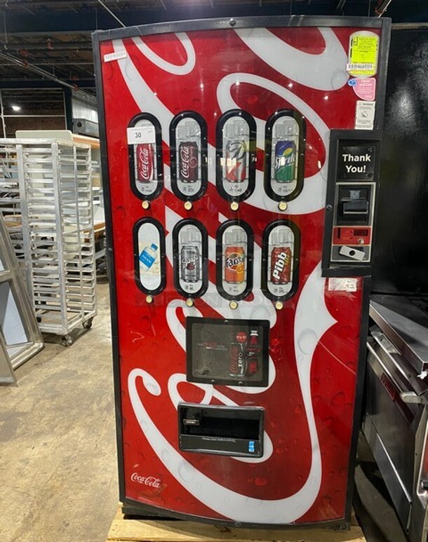 SWEET! Royal Vendors Commercial Floor Style Refrigerated Soda Can Vending Machine!  Suitable for Outdoor Use! MODEL RVCC6609 SN: 200116BA01331