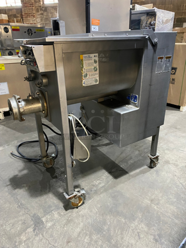 WOW! Biro Heavy Duty Meat Grinder/Mixer! All Stainless Steel! On Casters! Has 7.5 Horsepower! Model: EMG32 SN: 6494  60HZ 3 Phase - Image 2 of 11
