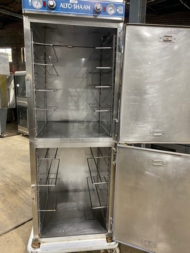 Alto Shaam Commercial Split Door Heated Holding Cabinet/ Food Warmer! All Stainless Steel! On Casters! Model: 1200UP SN: 2520610304 120V 60HZ 1 Phase - Image 6 of 9