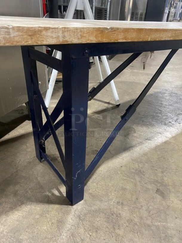Wooden Outdoor Bench! With Metal Base! - Image 7 of 7