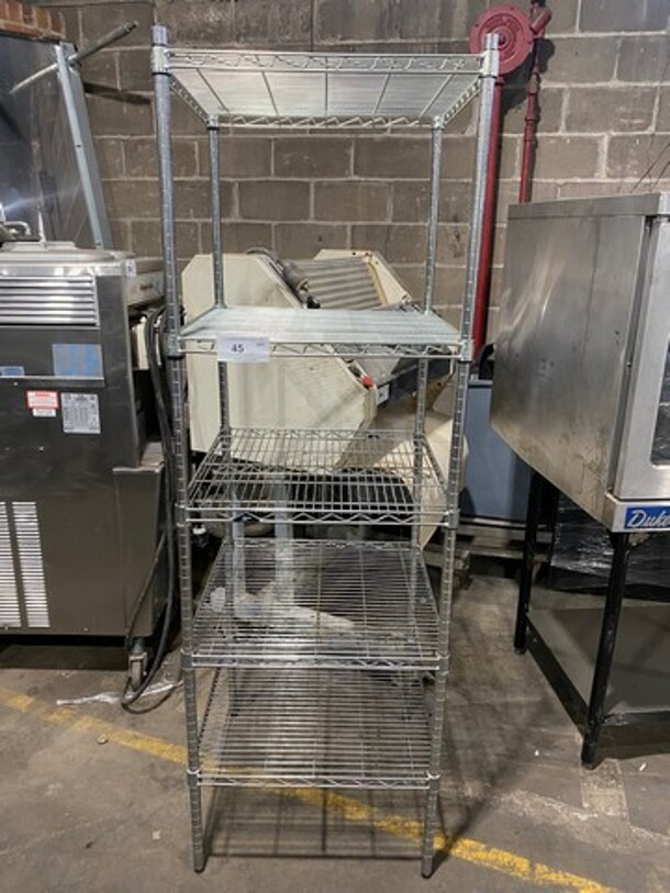 Metal 5 Tier Shelf! On Legs! BUYER MUST DISMANTLE! PCI CANNOT DISMANTLE FOR SHIPPING! PLEASE CONSIDER FREIGHT CHARGES! - Image 1 of 6