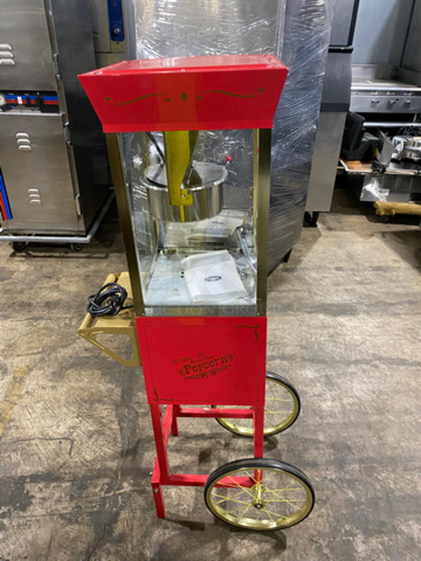 AWESOME! Nostalgia Electrics Vintage Collection Old Fashioned Movie Time Popcorn Cart! 8 OZ Kettle! Model: CCP510 - Image 3 of 9