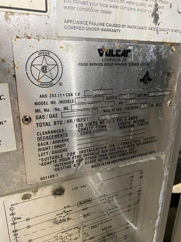 GREAT! Vulcan Commercial Triple Deck Pressure Steam Cooker! All Stainless Steel! On Legs! Model: VHL3G SN: 271155958 120V 60HZ 1 Phase - Image 9 of 10