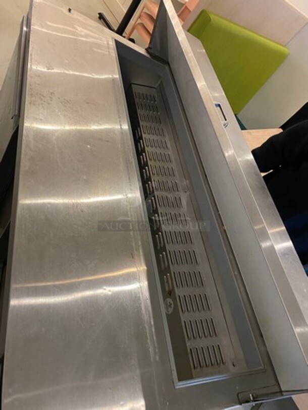 Continental Commercial Refrigerated Sandwich Prep Table! With 2 Door Storage Space Underneath! All Stainless Steel! On Casters! WORKING WHEN REMOVED! Model: SW6016 SN: 15875038 115V 60HZ 1 Phase - Image 8 of 9