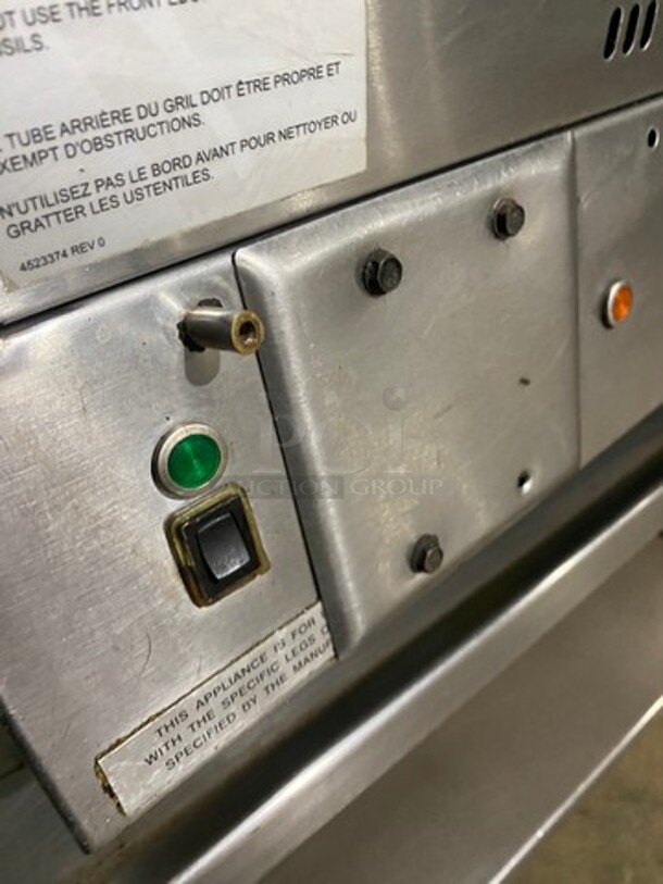 Garland Commercial Countertop Gas Powered Flat Griddle! With Back And Side Splashes! On Equipment Stand! With Storage Space Underneath! All Stainless Steel! On Casters! - Image 7 of 10