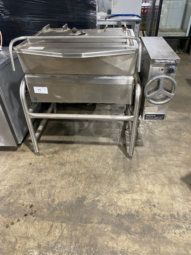 SWEET! Market Forge Commercial Electric Powered Tilted Braising Pan/Ultra Skillet! All Stainless Steel! On Legs! Model: 1000 SN: 131349 120/208V 60HZ 3 Phase