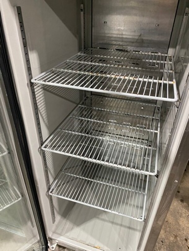 COOL! Hoshizaki Commercial 3 Door Reach In Refrigerator Merchandiser! With View Through Doors! Poly Coated Racks! All Stainless Steel! On Casters! Model: CR3BFGY SN: D80055J 115V 60HZ 1 Phase! Working When Removed! - Image 8 of 12