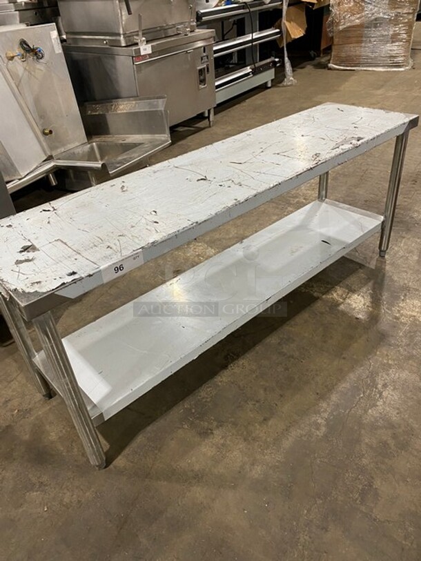 Commercial Worktop/ Prep Top Table! With Storage Area Underneath! Solid Stainless Steel! On Legs!