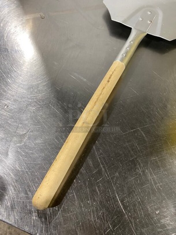 Pizza Paddle! Stainless Steel With Wooden Handle! - Image 3 of 3