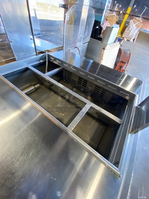 Turbo Air Refrigerated Salad Bar Island! Single Door Storage Space Underneath! All Stainless Steel! Model MST28711S SN: MS2T711022 115V  - Image 5 of 8