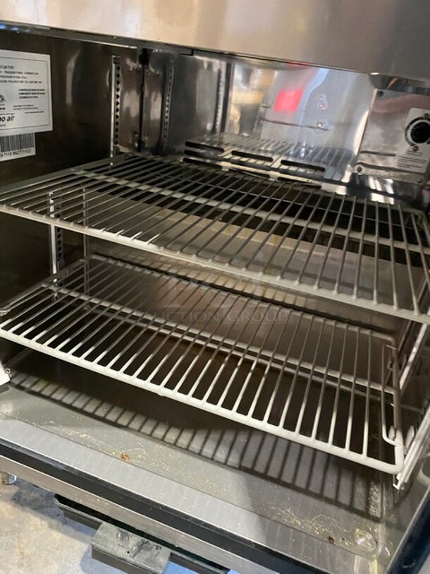 Turbo Air Refrigerated Salad Bar Island! Single Door Storage Space Underneath! All Stainless Steel! Model MST28711S SN: MS2T711022 115V  - Image 6 of 8