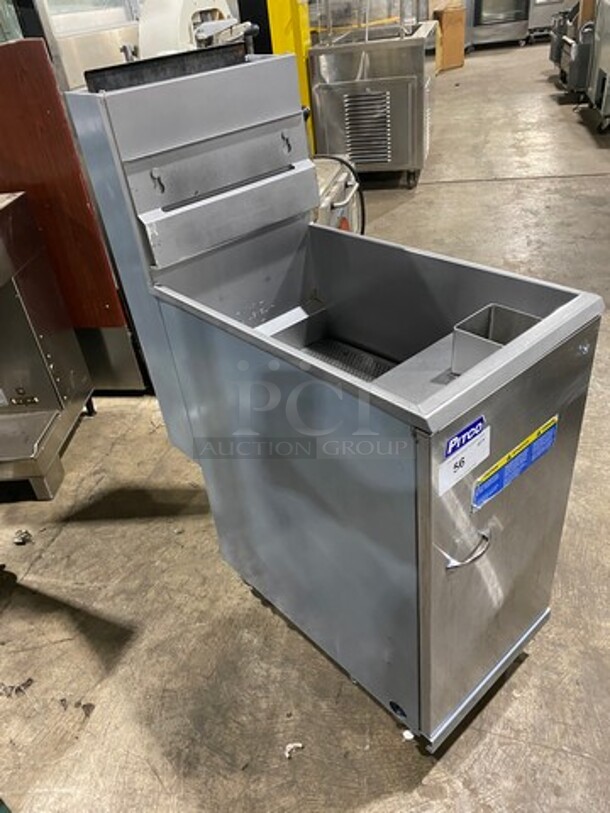 Pitco Commercial Natural Gas Powered Deep Fat Fryer! With Backsplash! All Stainless Steel! On Casters! Model: 40D SN: G20BB003784 - Image 2 of 9