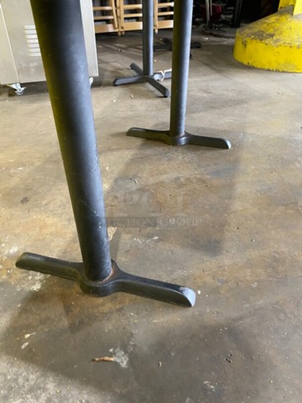 Wooden Pattern Top Rectangular Table! With Black Metal Base! - Image 6 of 6