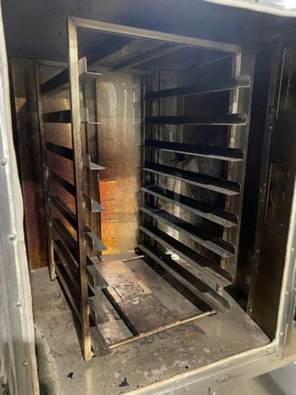 Baxter Commercial Electric Powered Mini Rotating Rack Oven! With 2 View Through Doors! Built In Pan Rack! On Equipment Stand! With Storage Space Underneath! All Stainless Steel! On Legs! Model: 0V300EM8 SN: 241007968 208V 60HZ 3 Phase - Image 6 of 11