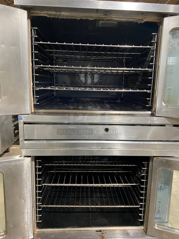 (x2) Sunfire Commercial Natural Gas Powered Double Deck Convection Oven! With View Through Doors! Metal Oven Racks! All Stainless Steel! 2x Your Bid Makes One Unit! MODEL 8061 SN:9901CJ0346 115V 1PH - Image 4 of 10