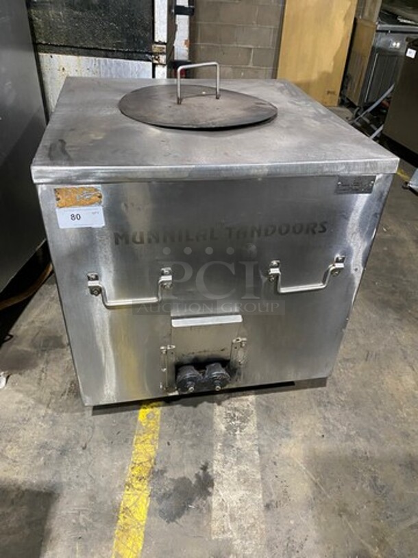 WOW! Munnilal Tandoors Commercial Gas Powered Tandoor Oven! With Lid! Solid Stainless Steel! On Casters! Model: SSC34