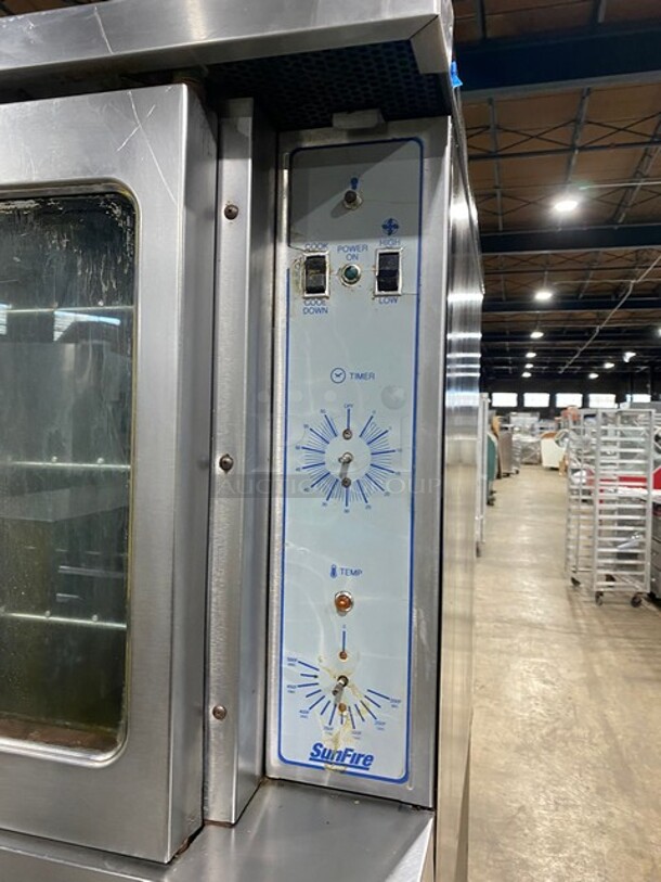 (x2) Sunfire Commercial Natural Gas Powered Double Deck Convection Oven! With View Through Doors! Metal Oven Racks! All Stainless Steel! 2x Your Bid Makes One Unit! MODEL 8061 SN:9901CJ0346 115V 1PH - Image 6 of 10