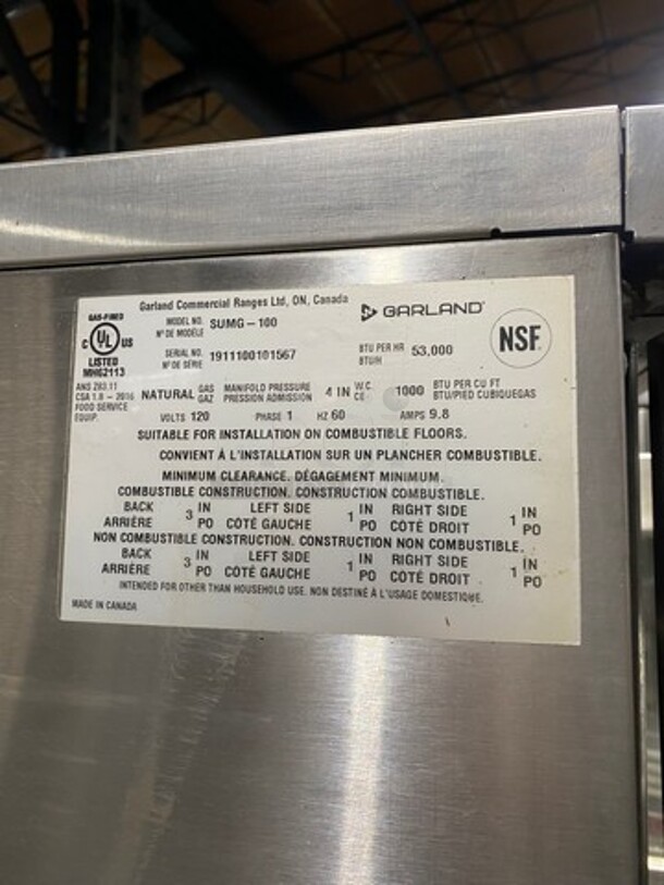 BEAUTIFUL! LATE MODEL! US Range/Garland Double Stacked Natural Gas Powered Heavy Duty Commercial Convection Oven! With View Through Doors! Model SUMG100 Serial 1911100101567! On Commercial Casters! 2 X Your Bid Makes One Unit! - Image 6 of 9