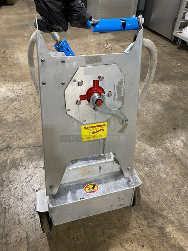 WOW! Shortening Shuttle Commercial Stainless Steel Waste Oil Transport Container! With Pump! On Casters! - Image 3 of 9