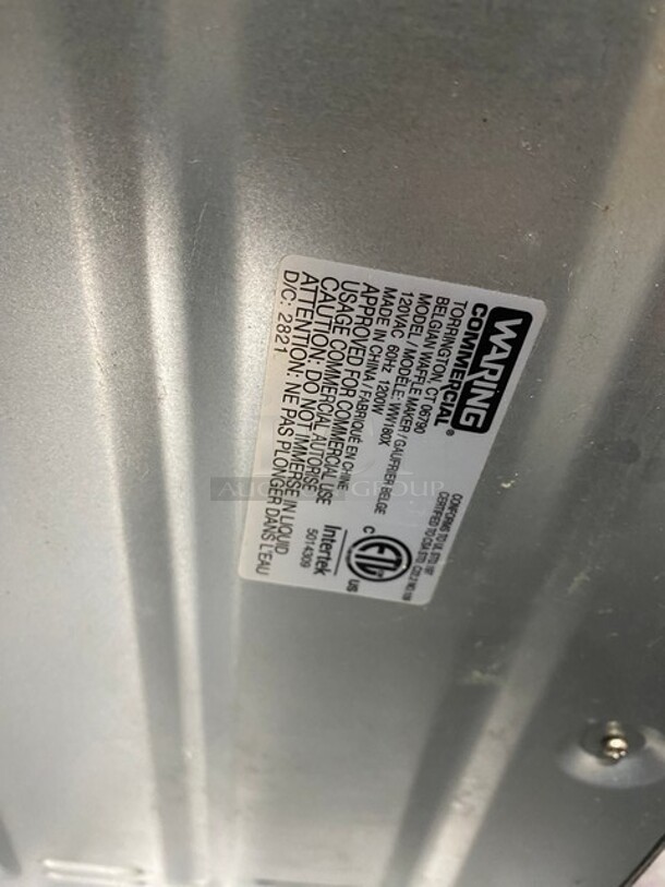 Waring Commercial Countertop Waffle Maker! Model WW180X! 120V! - Image 7 of 8
