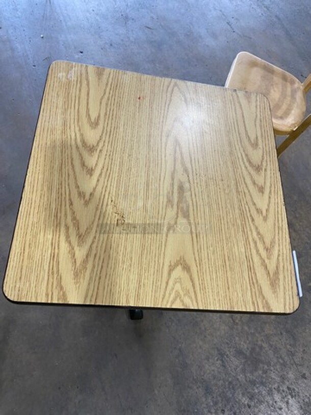 Wooden Pattern Top Rectangular Table! With Black Metal Base! 3x Your Bid - Image 4 of 5