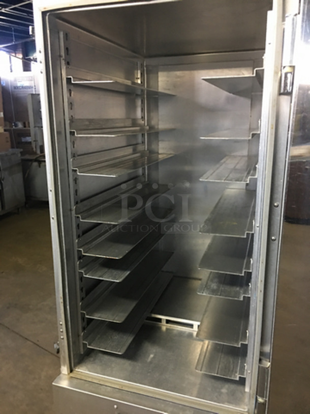 Cres Cor Commercial Refrigerated Mobile Food Cabinet! Holds Full Size Trays! With Rack Holders! All Stainless Steel! On Casters! Model: R171UA9B SN: IAA-K5660C 120V 60HZ 1 Phase - Image 5 of 9