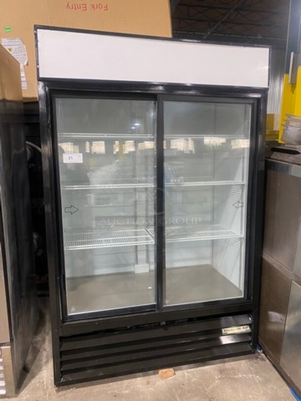 Beverage Air Commercial Refrigerated 2 Door Reach In Cooler Merchandiser! With View Through Doors! Model: MT45 SN: 4471080 115V 60HZ 1 Phase - Image 1 of 8
