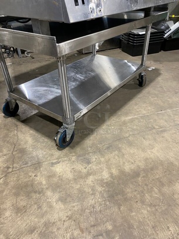 Garland Commercial Countertop Gas Powered Flat Griddle! With Back And Side Splashes! On Equipment Stand! With Storage Space Underneath! All Stainless Steel! On Casters! - Image 6 of 8