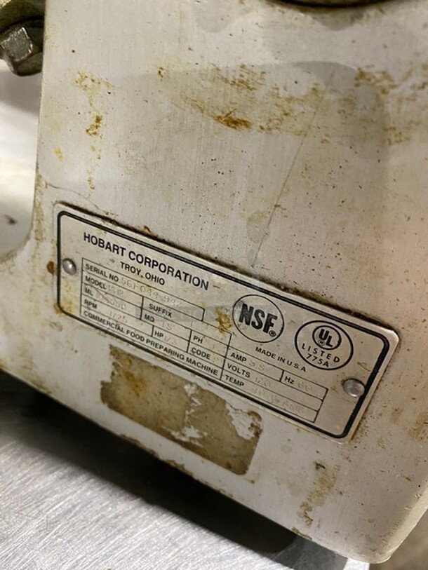 Hobart Commercial Countertop Deli Meat Slicer! All Stainless Steel! Model 1812 Serial 561044942! 120V 1Phase! - Image 7 of 8