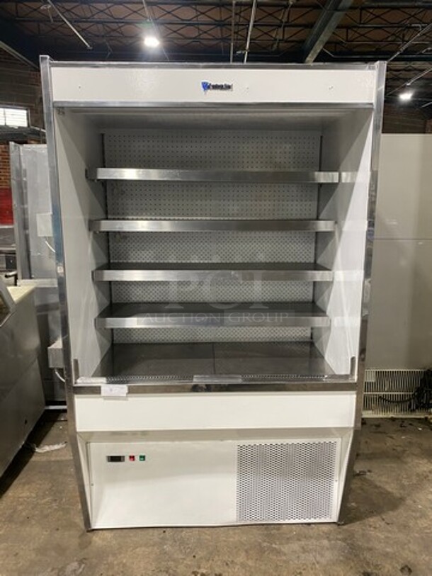 Custom Cool Commercial Refrigerated Open Grab-N-Go Display Case! With Shelves! All Stainless Steel! - Image 1 of 8
