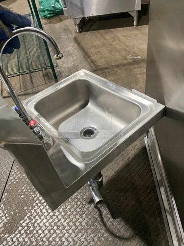 BK Resources Commercial Stainless Steel Hand Sink! With Back Splash! With Faucet And Handles! Model: BKHSD1410 - Image 4 of 8