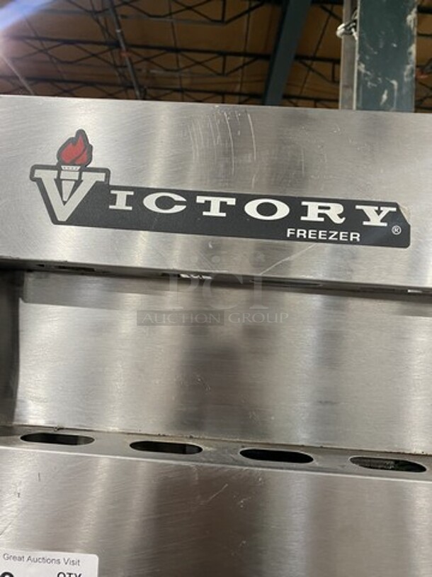 Victory VR-2 Stainless Steel Commercial 2 Door Reach In Cooler w/ Poly Coated Racks on Commercial Legs. 115 Volts, 1 Phase.  - Image 7 of 8