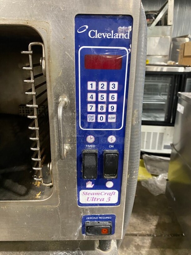 Cleveland Steam Craft Ultra 3 Commercial Electric Powered Single Door Steamer! With Underneath Storage! On Stainless Steel Stand! MODEL 21CET8 SN: WC8509504C01 480V 3PH - Image 8 of 10