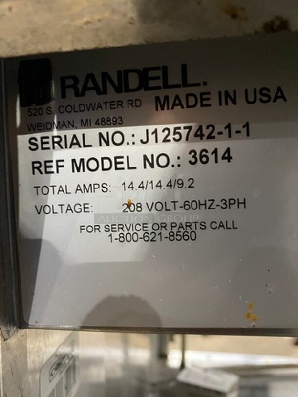 Randell Commercial Electric Powered 4 Well Steam Table! With Storage Space Underneath! All Stainless Steel! On Casters! WORKING WHEN REMOVED! Model: 3614 SN: J12574211 208V 60HZ 3 Phase - Image 7 of 11