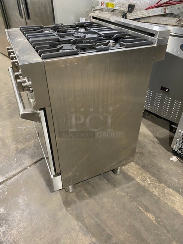 Zline Commercial Gas Powered 4 Burner Stove! With Oven Underneath! Stainless Steel! On Legs! MODEL RG30 SN:20062976049 120V - Image 2 of 10