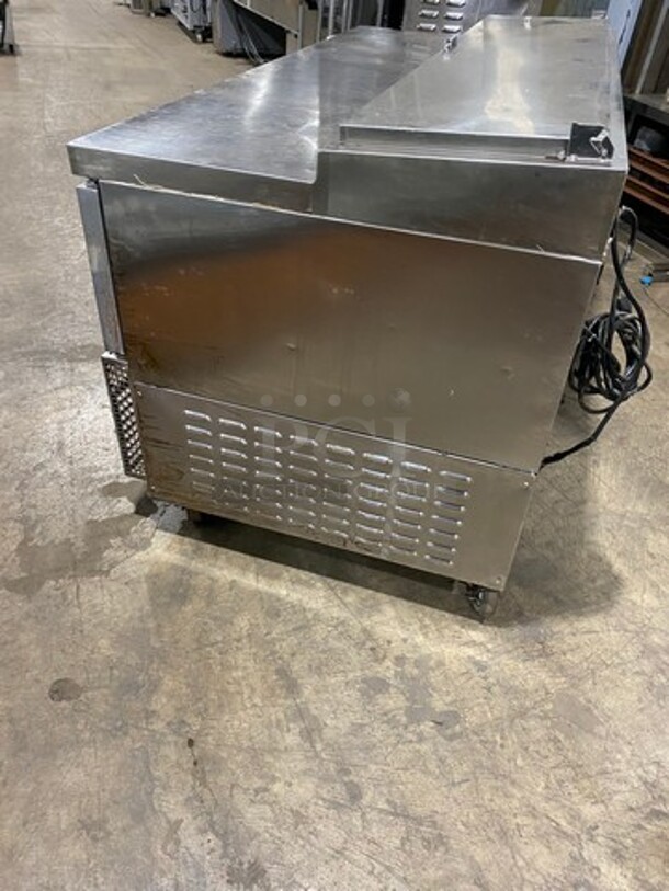 Continental Commercial Refrigerated Pizza Prep Table! With 3 Door Storage Space Underneath! All Stainless Steel! On Casters! Model: CPA68 SN: 15974548! 115V 1 Phase! - Image 3 of 9