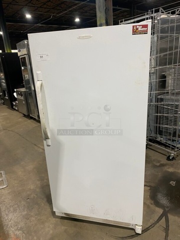 Electrolux All White Reach In Refrigerator! Single Door! With Poly Coated Racks! Model: FRU17B2JW15 SN: WA83500445 115V