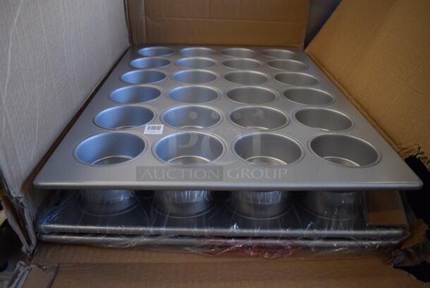 3 BRAND NEW IN BOX! Metal 24 Cup Muffin Baking Pans. 18x26x2. 3 Times Your Bid!