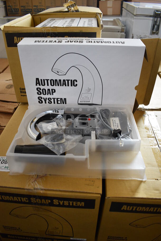 4 BRAND NEW IN BOX! Automatic Soap Systems. 4 Times Your Bid!