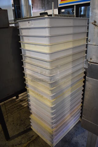 22 White Poly Dough Bins. 18x26x3. 22 Times Your Bid!