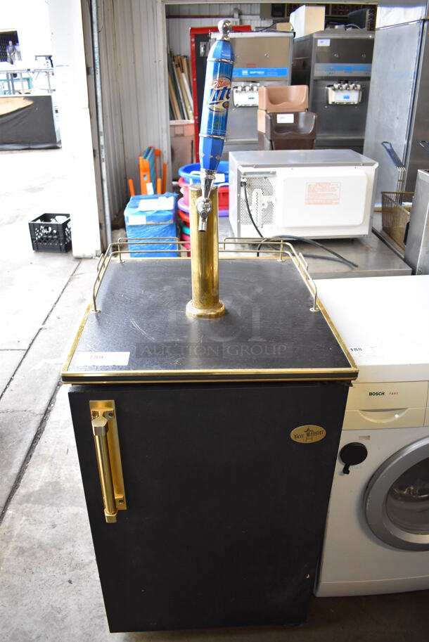 Beer Meister 50-V Metal Commercial Direct Draw Kegerator w/ Beer Tower. 115 Volts, 1 Phase. 23x27x60. Tested and Powers On But Temps at 53 Degrees