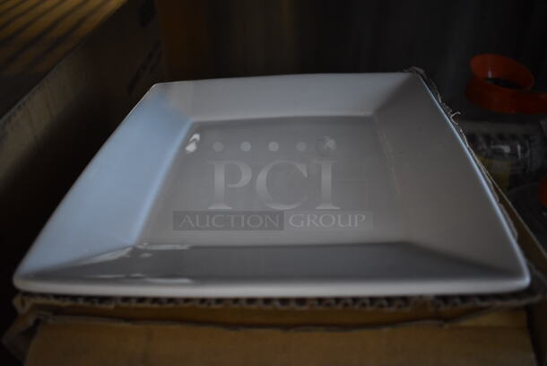 2 Boxes of 6 BRAND NEW! White Ceramic Plates. 8.5x8.5x1. 2 Times Your Bid!