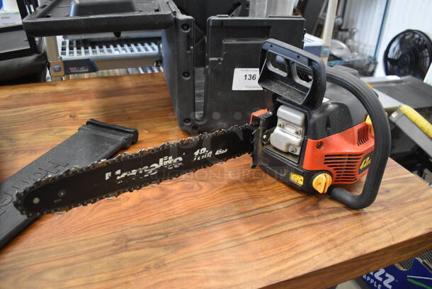 Homelite 4218C Gas Powered Chainsaw in Hard Black Case. 12x38x12