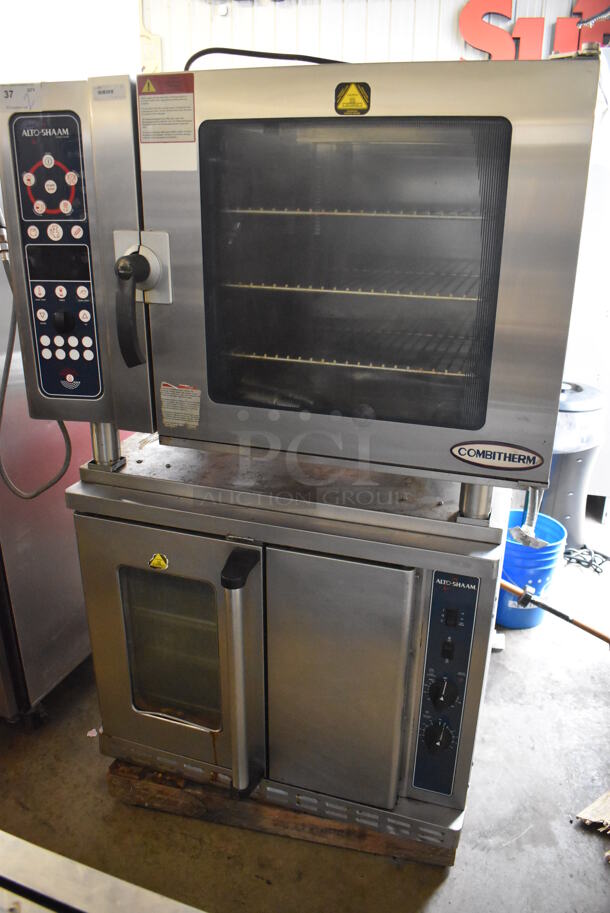 2 2010 Alto Shaam Stainless Steel Commercial Electric Powered Items; 7.14 ES Combitherm Convection Oven w/ View Through Door and Metal Oven Racks and ASC-4E Full Size Convection Oven w/ View Through Door, Solid Door and Metal Oven Racks. 208-240 Volts, 3 Phase. 42x32x69. 2 Times Your Bid!