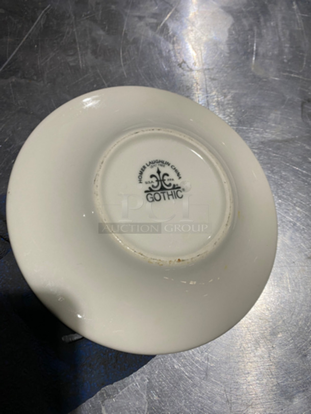 ALL ONE MONEY! Homer Laughlin White Ceramic Plates! Includes Black Poly Crate! - Image 5 of 6