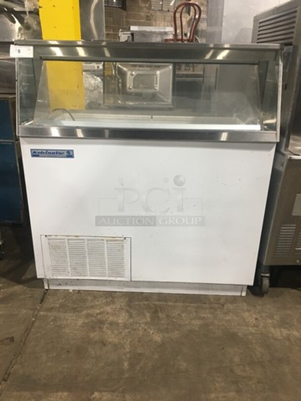 Kelvinator Commercial Refrigerated Ice Cream Dipping Cabinet/ Display Case! With Slanted Front Glass! With Rear Access Doors!